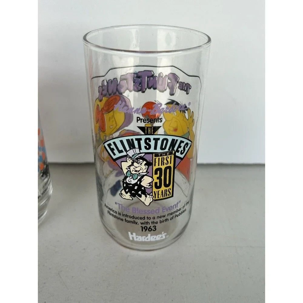 Vintage Flintstone Kids Glasses Lot 1986 Pizza Hut Wilma 1991 Hardee’s